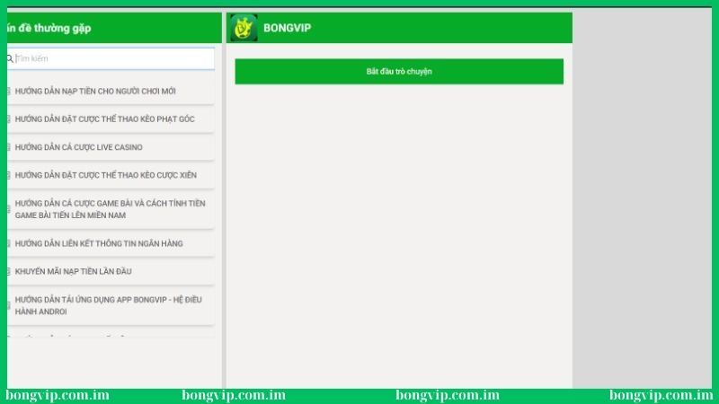 Liên hệ Bongvip - Hỗ trợ giải đáp câu hỏi từ A đến Z 24/7 2 Trao đổi tại live chat trên website Bongvip cực tiện lợi